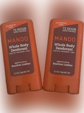 ‼️2/$10‼️Mando Whole Body Deodorant - Bourbon Leather - 2 travel size